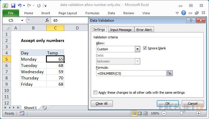 Excel Only Allow Date In Cell